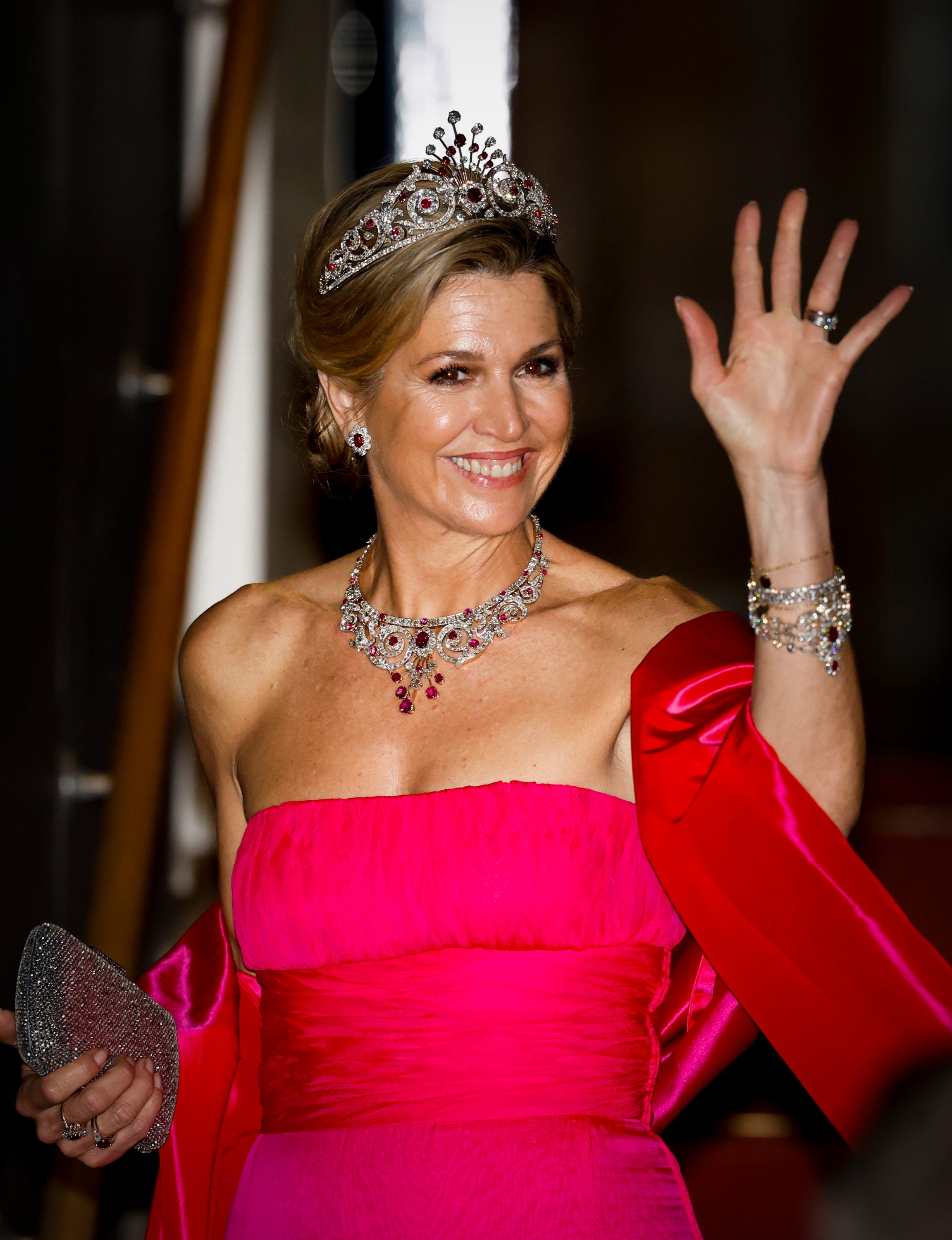 Queen Máxima Wears a Ruby Tiara With a Century of Dutch Royal