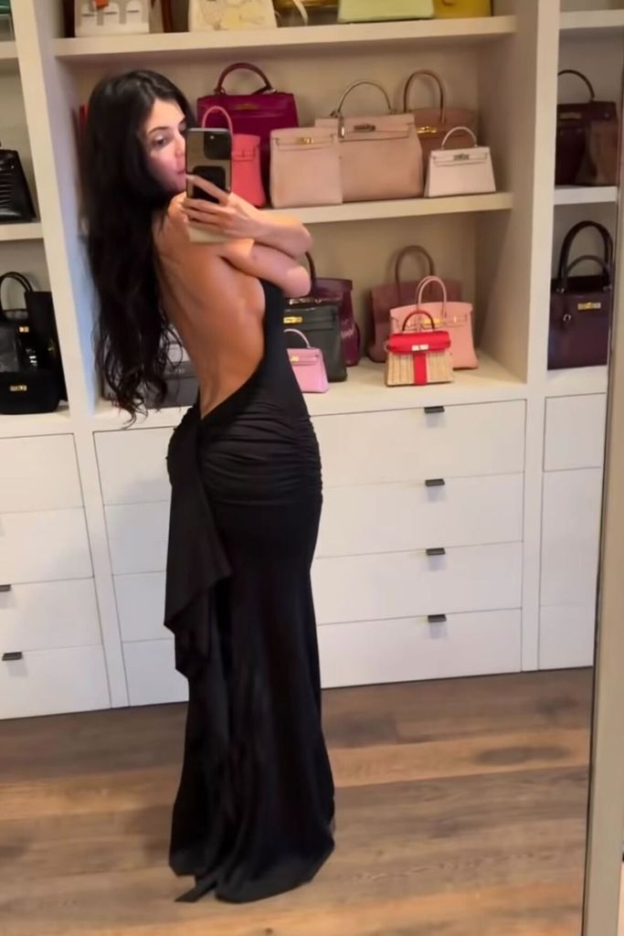 blue dress on The Little Cobalt – She Goes Wear Experience elegance with the Lascana Flounce Bandeau Maxi Size:56R Shimmer Dress for Party