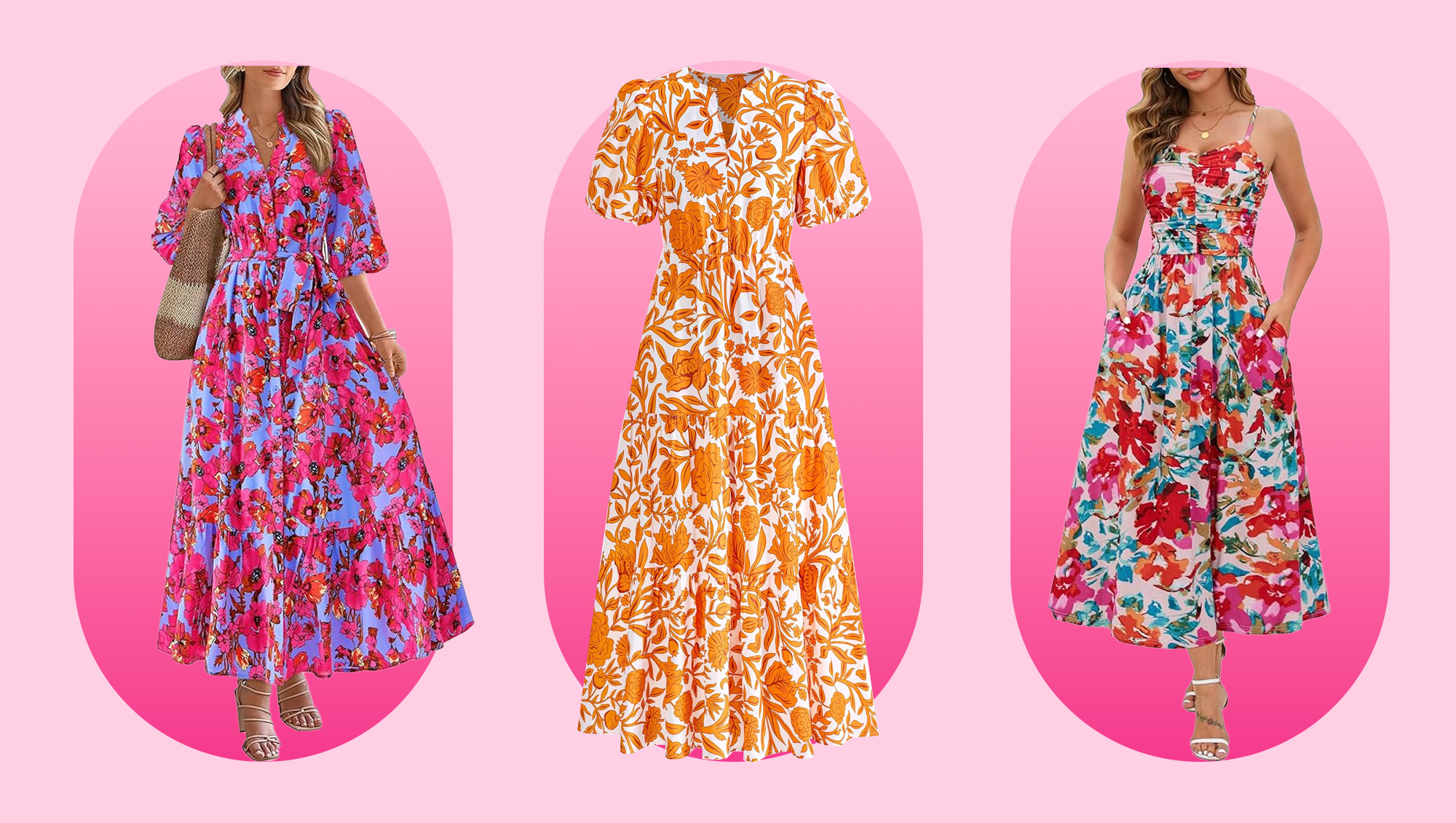 floral maxi dress with sleeves amazon Is Overflowing Zara-Style Spring Dresses, and These Trendy Picks Start at $20 LENGTH 139cm/54.9 inch XL(US Wedtrend Women Sparkly Sequin Color:pink/silver Stock_IL_W_4