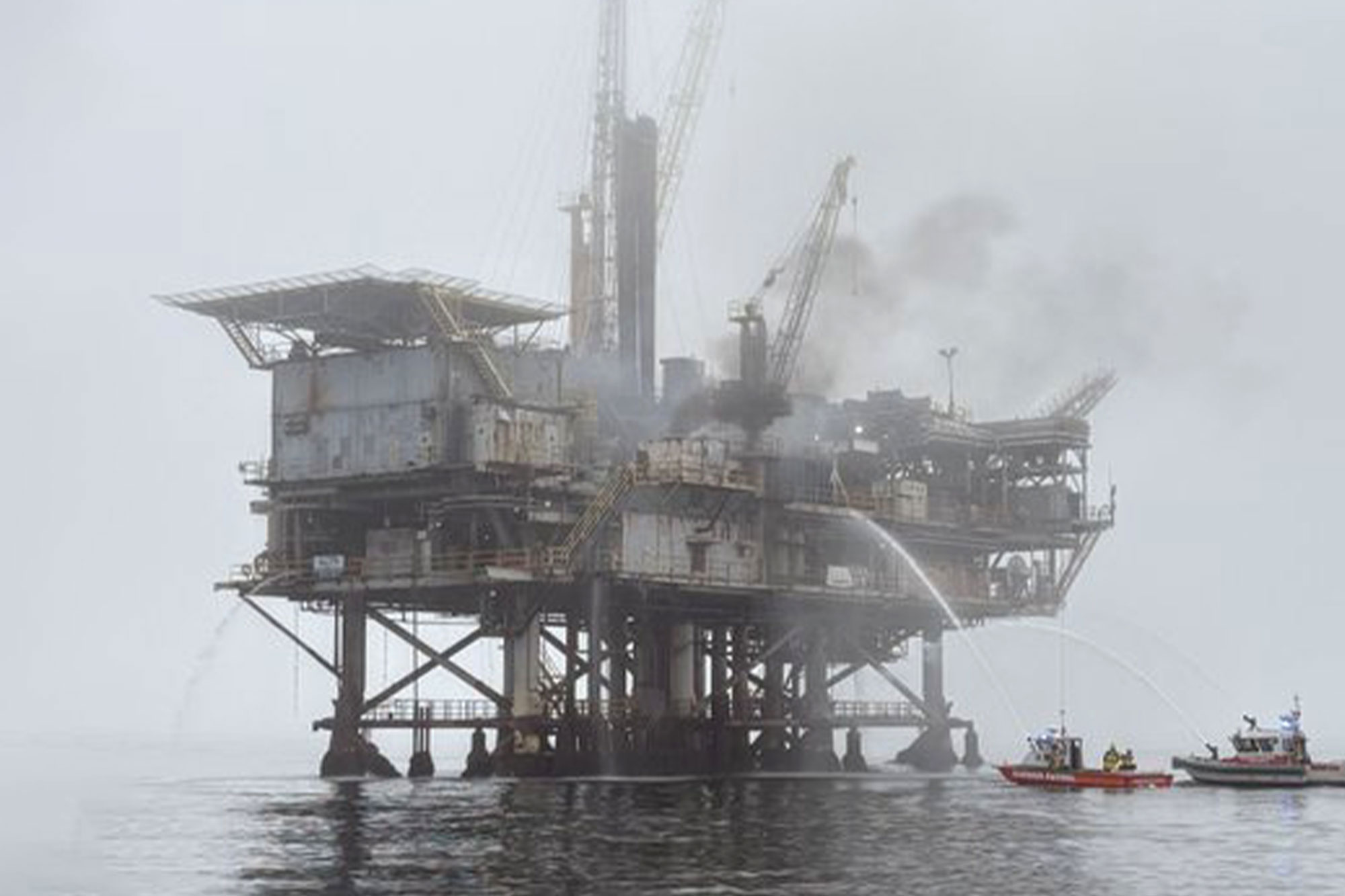 Southern California oil rig catches fire, workers evacuated - AOL