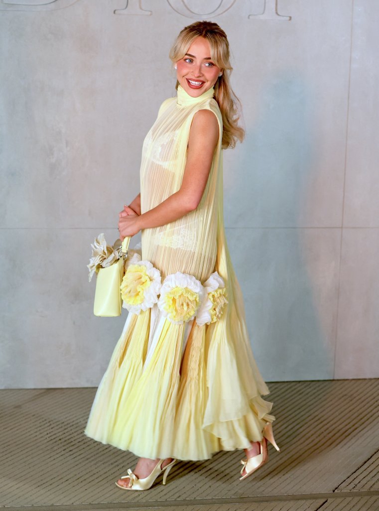 Sabrina Carpenter's butter yellow Dior dress lets her lingerie play peekaboo