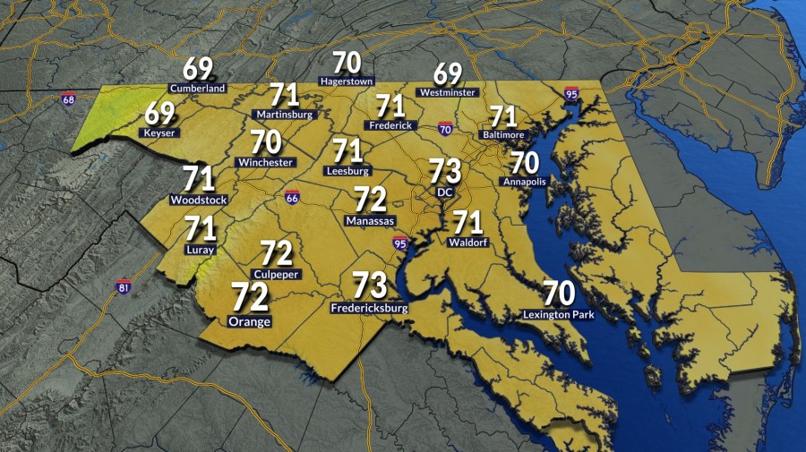 Sunny Friday with highs in the 70s - AOL