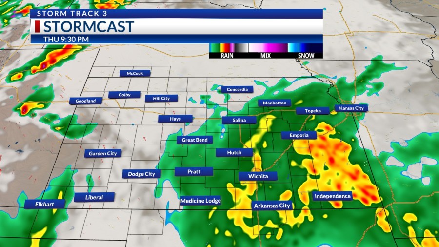 Storm Track 3 Forecast: Off/on scattered showers and a few stronger ...