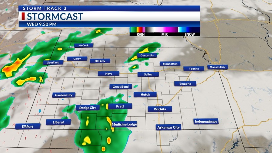 Storm Track 3 Forecast: Off/on scattered showers and a few stronger ...