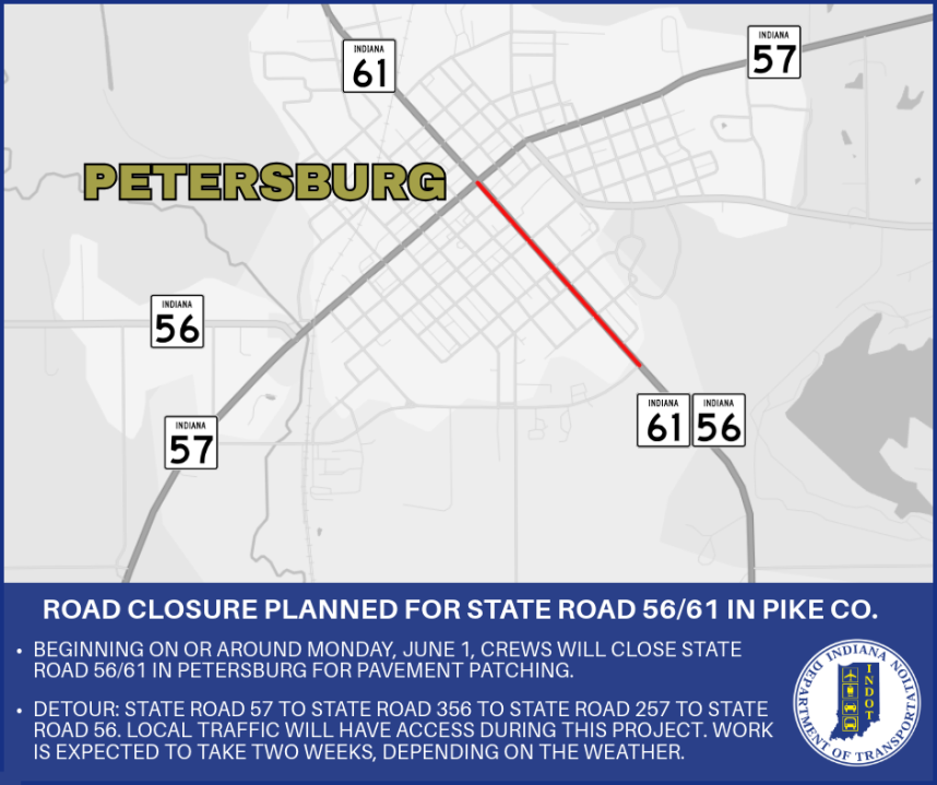 Road closure planned for State Road 56/61 in Pike County - AOL