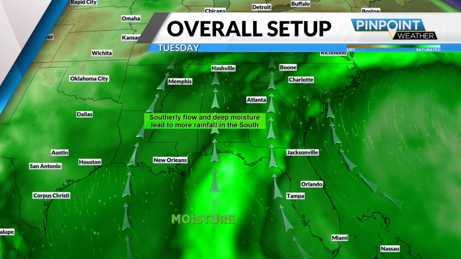 Scattered showers Tuesday with chance of thunderstorms for Charlotte - AOL