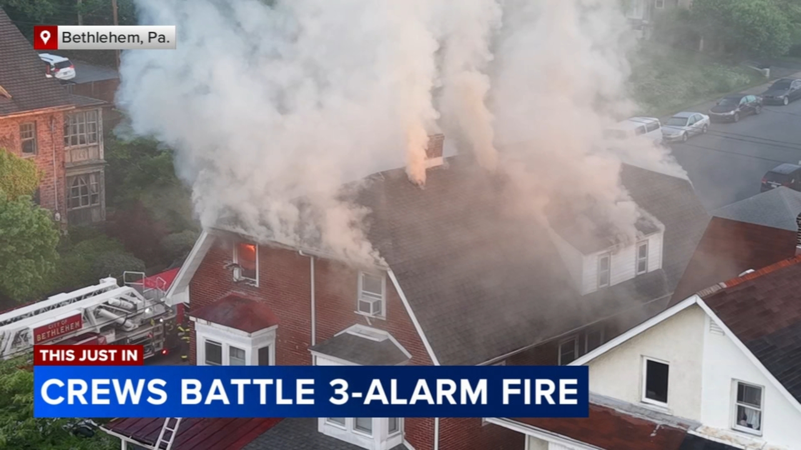 Crews battle 3-alarm fire in Bethlehem - AOL