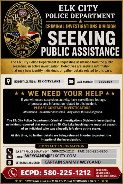 Elk City PD seeks public help in assault investigation - AOL