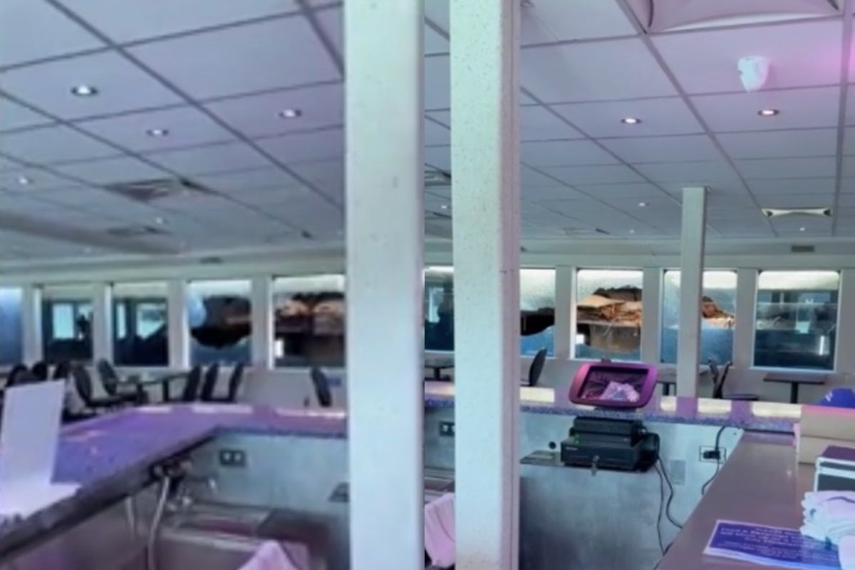 Window Pier Passengers knocked off their feet and windows shattered after ferry to ...