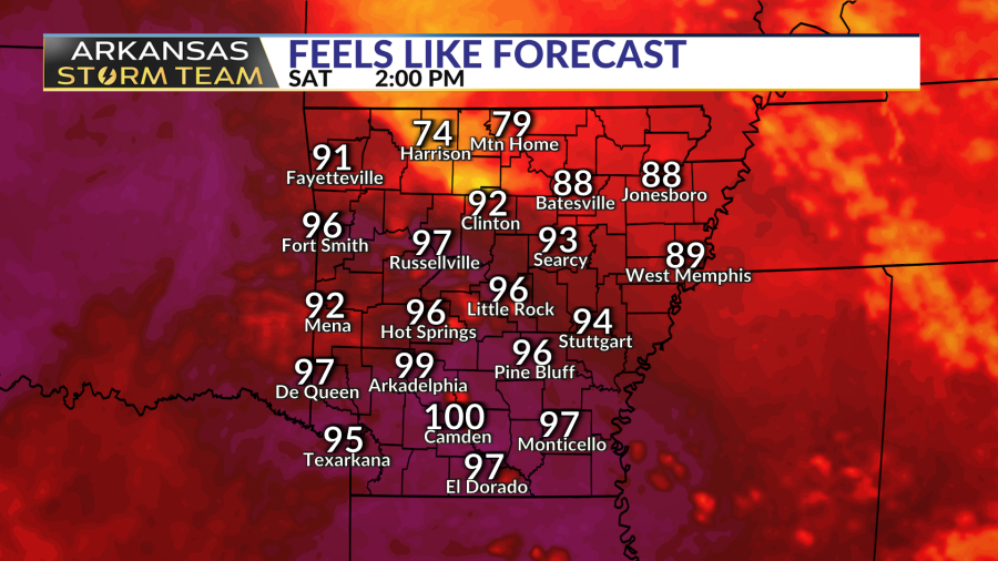Arkansas Storm Team Forecast: Very warm & humid with a few showers ...