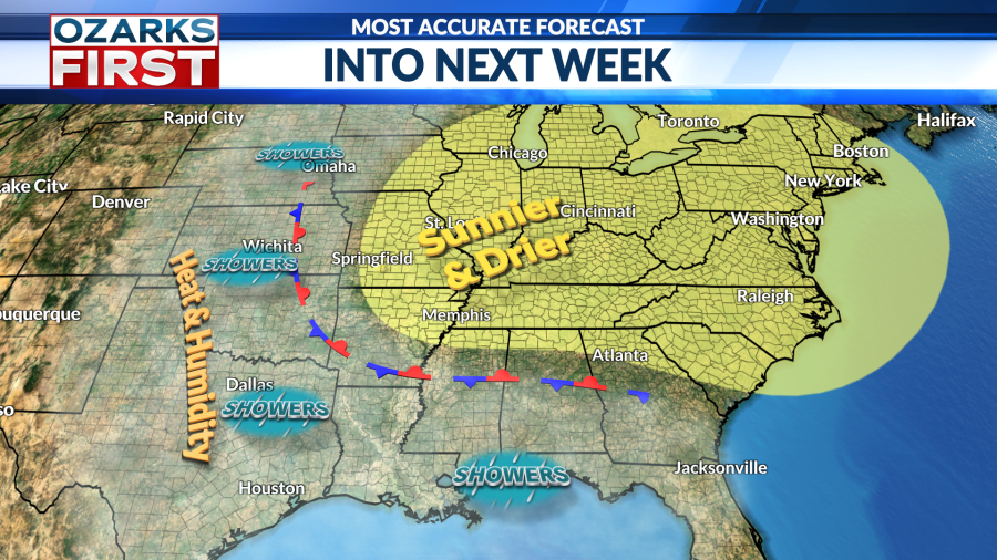 Wet pattern gives way to drier weather and some heat later in the ...