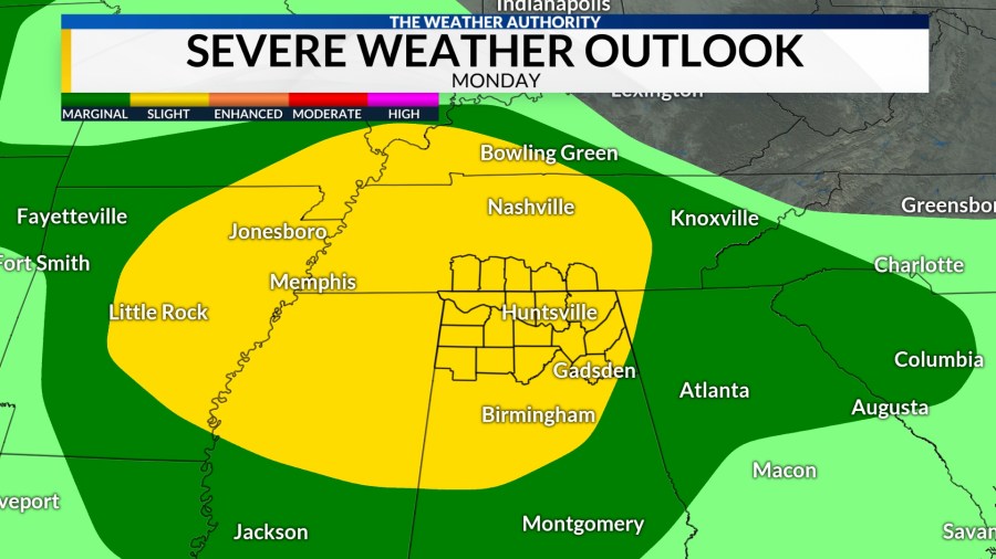 IMPACT DAY MONDAY – Severe Storms Possible For the Tennessee Valley ...