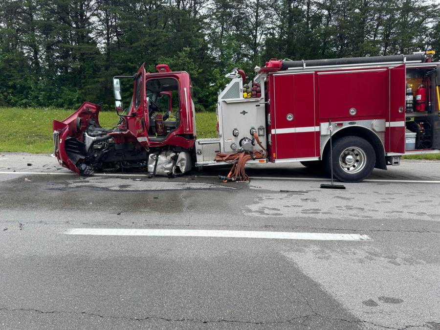 Firetruck blocking traffic in Rockcastle County hit by car amid ...