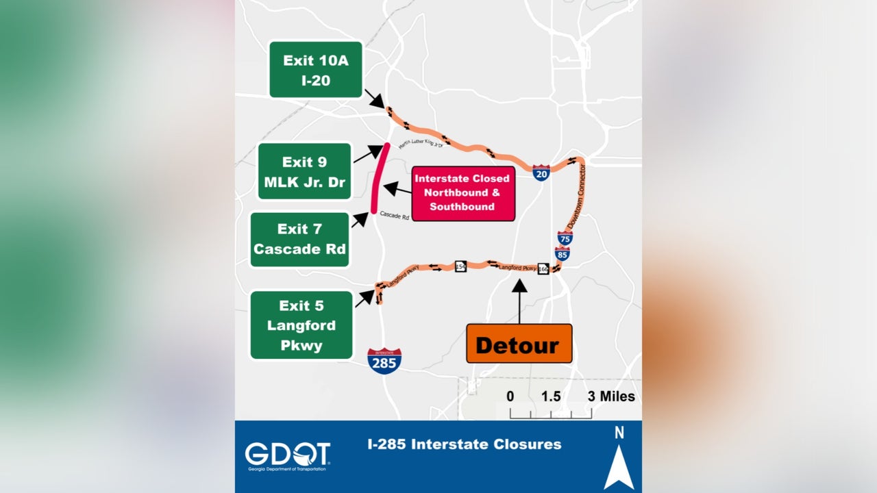 I-285 weekend closure: All lanes shutting down on part of westside - AOL