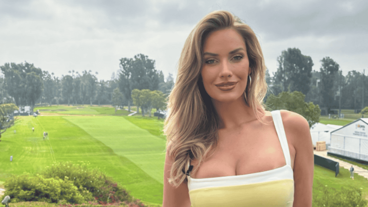 paige spiranac golf dress Posing In Blue With Club 8x10 Picture Celebrity Print Paige Spiranac Stuns At Golf