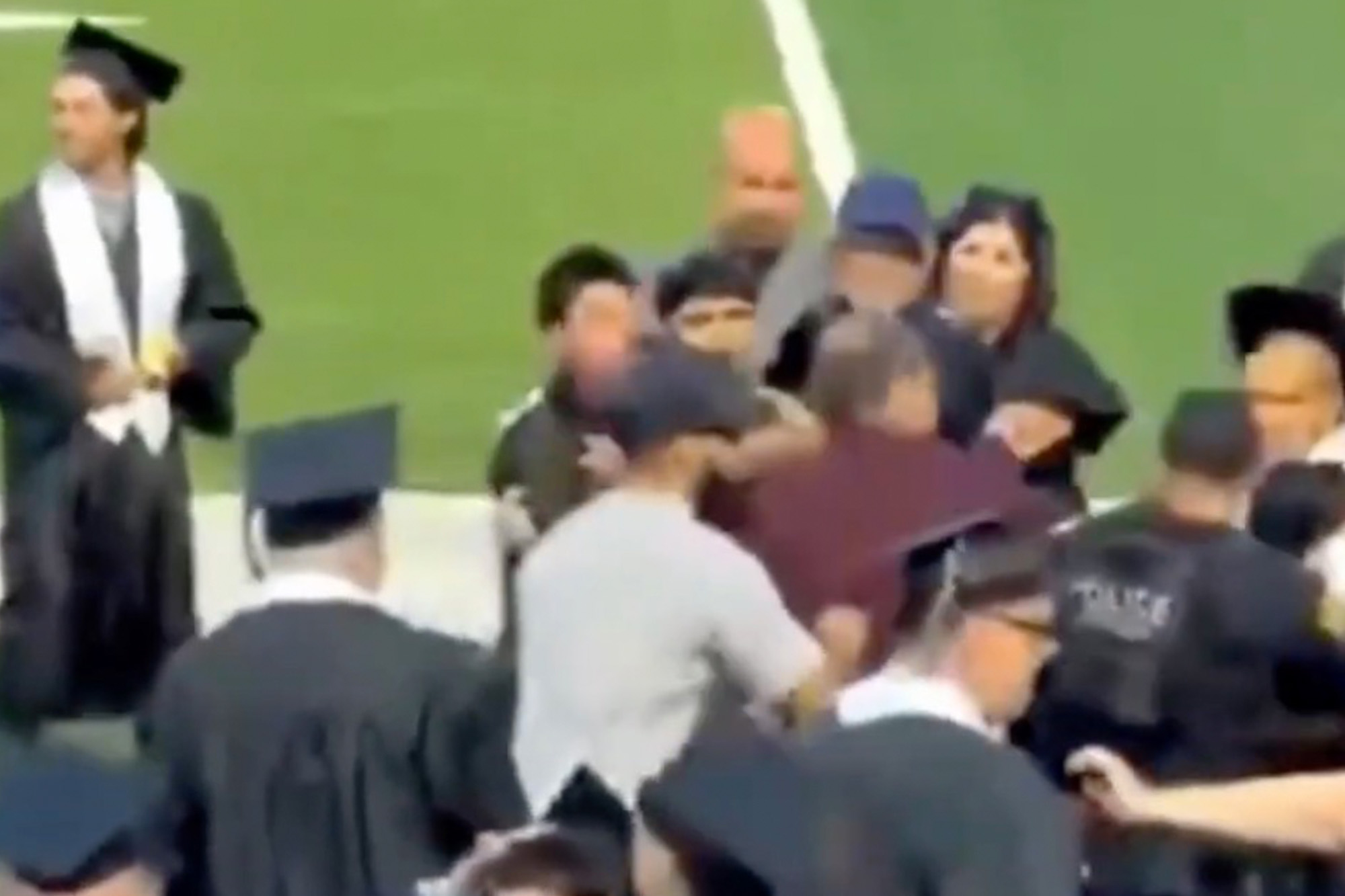 Fight During Graduation Chaos at California high school graduation as wild brawl breaks out at ...
