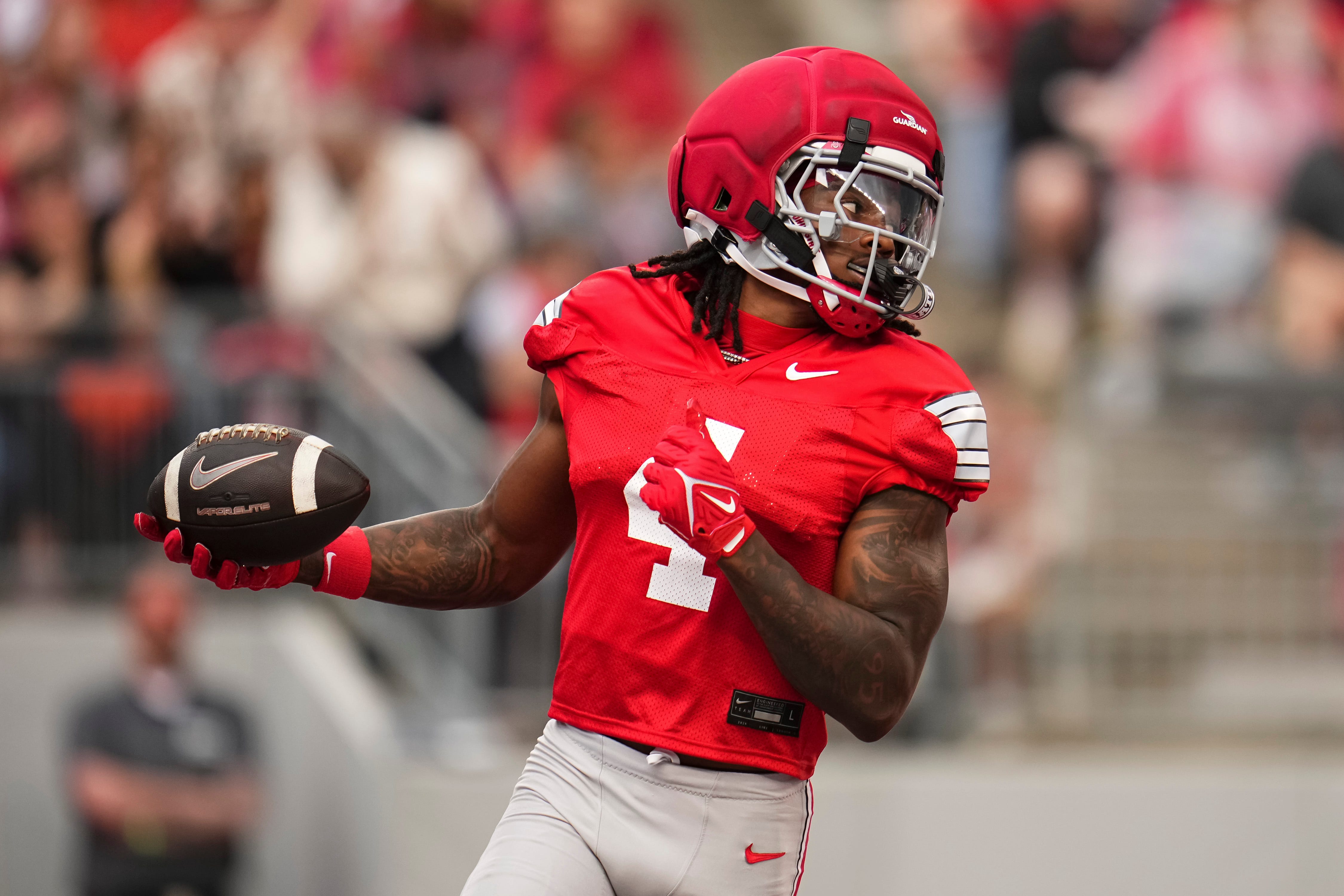 Ohio State star Jeremiah Smith during spring football (archive photograph)