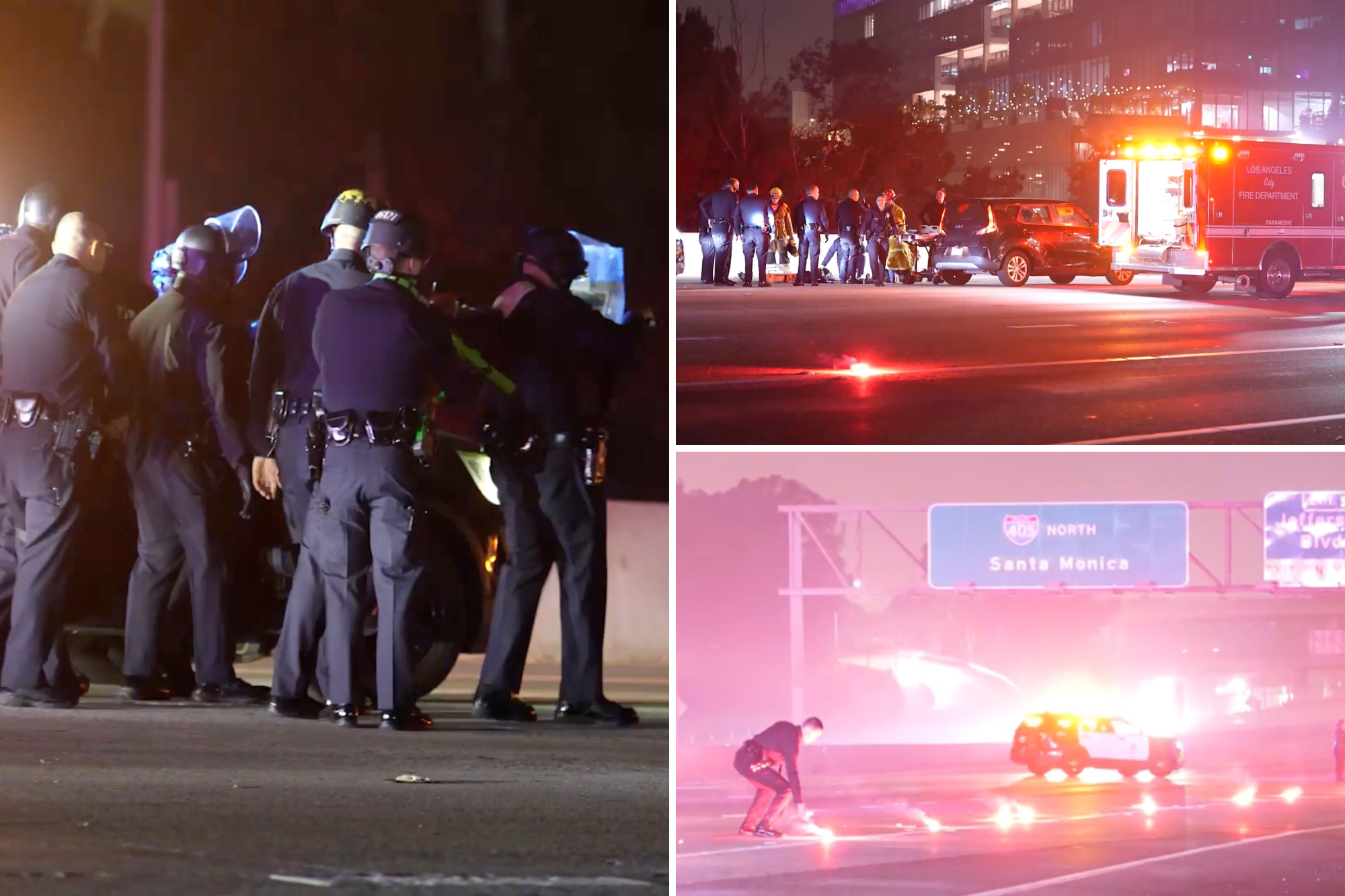 Traffic chaos on LA’s 405 Freeway as police shooting shuts down lanes - AOL