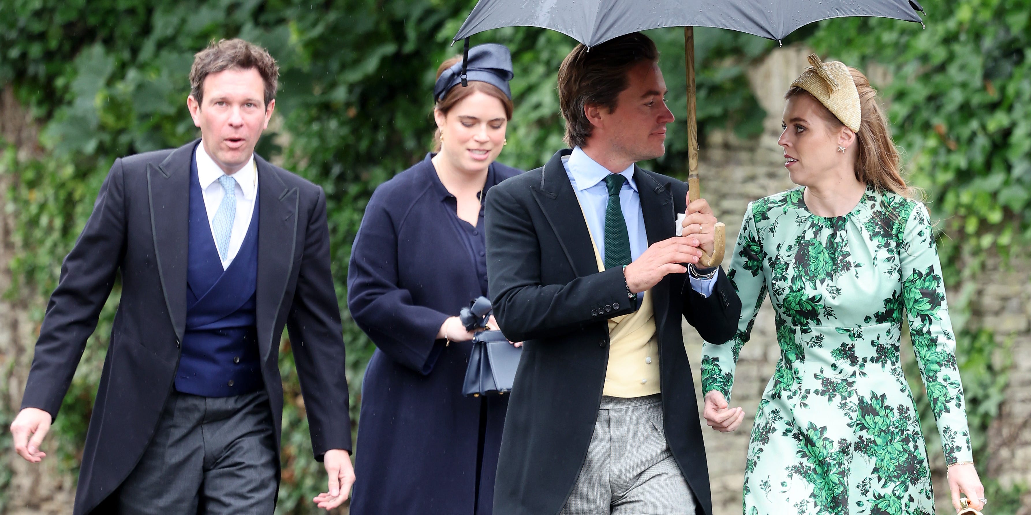 princess eugenie blue dress Princess Beatrice and Princess Eugenie have arrived at the royal wedding in  unexpected outfits
