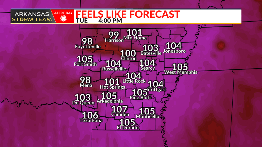 Heat advisory issued for much of Arkansas as heat index climbs to near ...