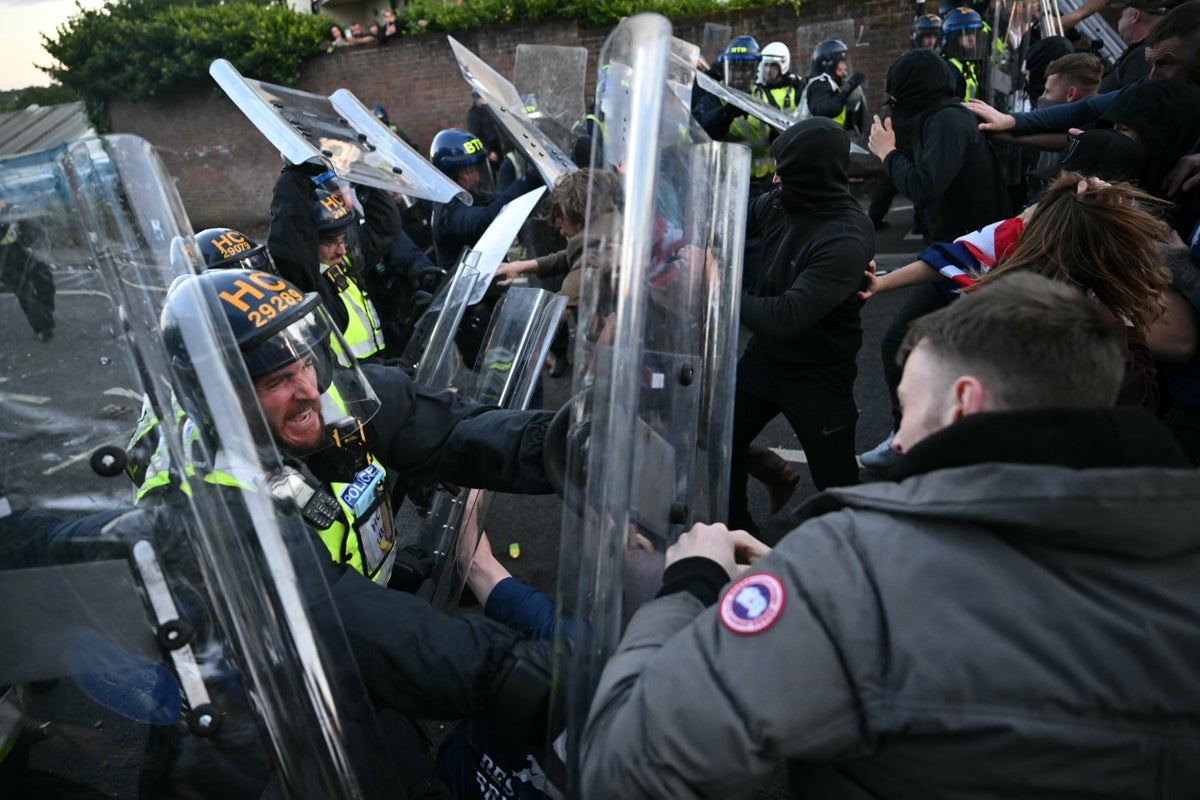 Two men jailed for violent disorder at Henry Nowak police protest in ...