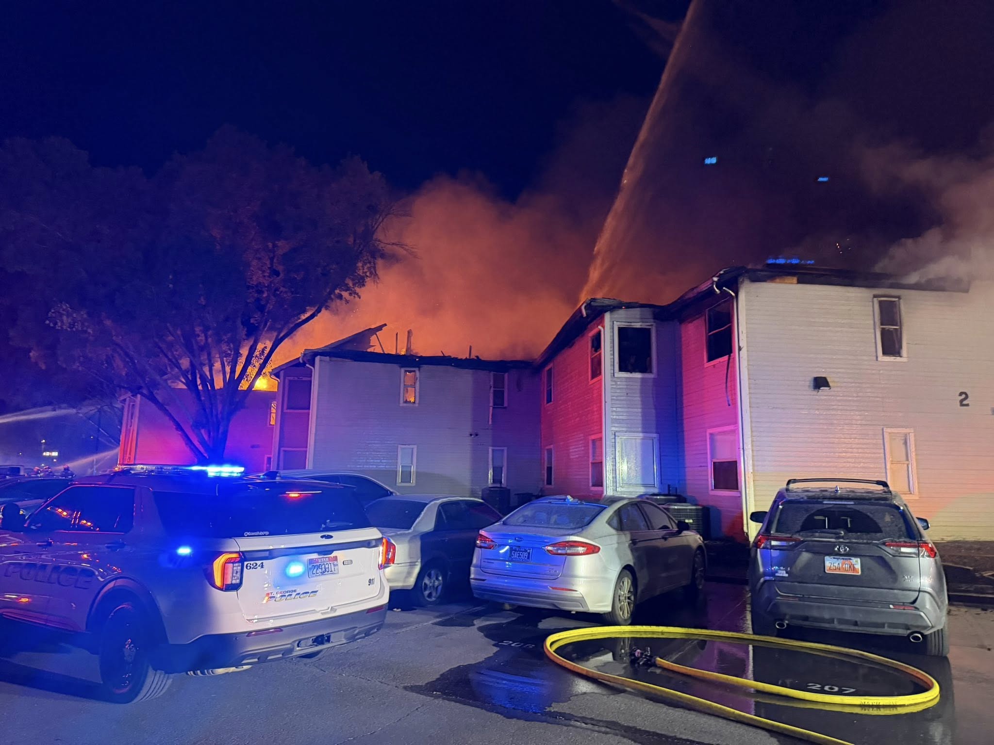 Fire sparks in St. George apartment building, families displaced - AOL