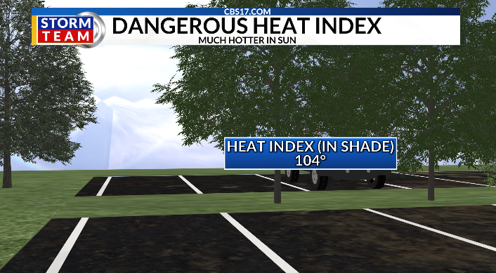 How heat index in North Carolina is calculated on hottest days of year ...
