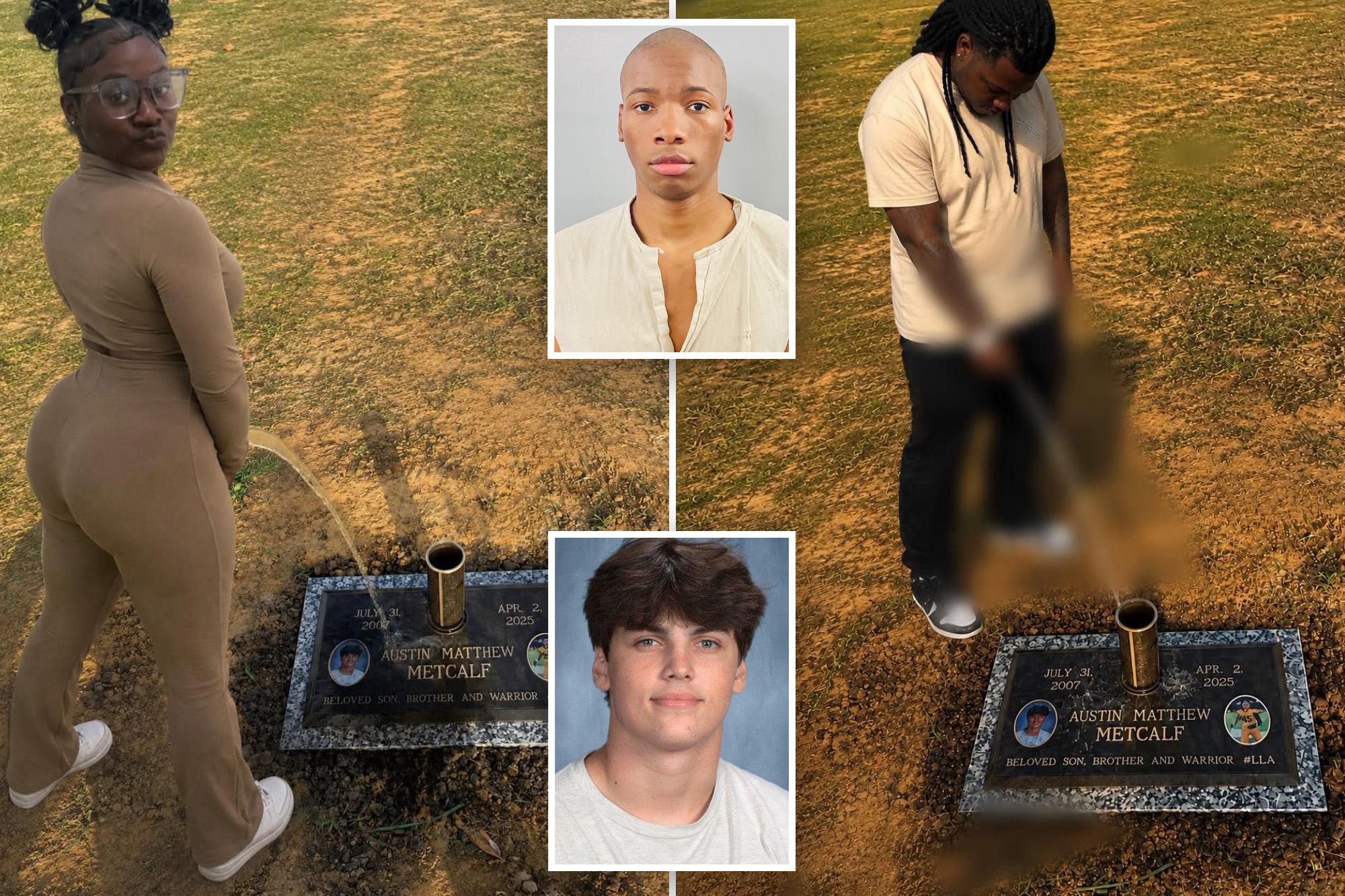 Despicable trolls post doctored pH๏τos showing them urinating on Austin  Metcalf's grave - AOL