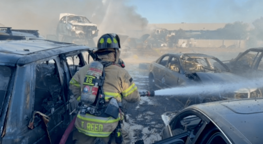 Salvage yard fire in Rancho Cordova destroys 30 vehicles - AOL