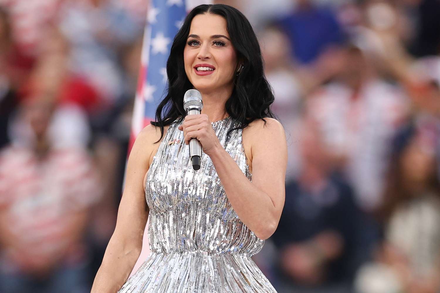 katy perry glitter dress Katy Perry Red Sequin Thigh-high Slit Dance Dress