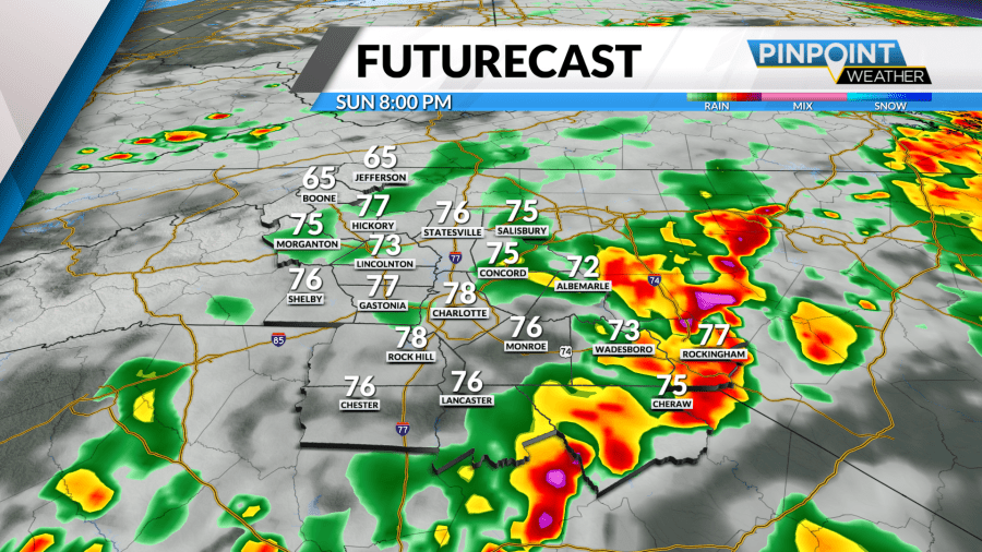 Sunday Forecast: Pop-up showers, storms expected in the Carolinas with ...