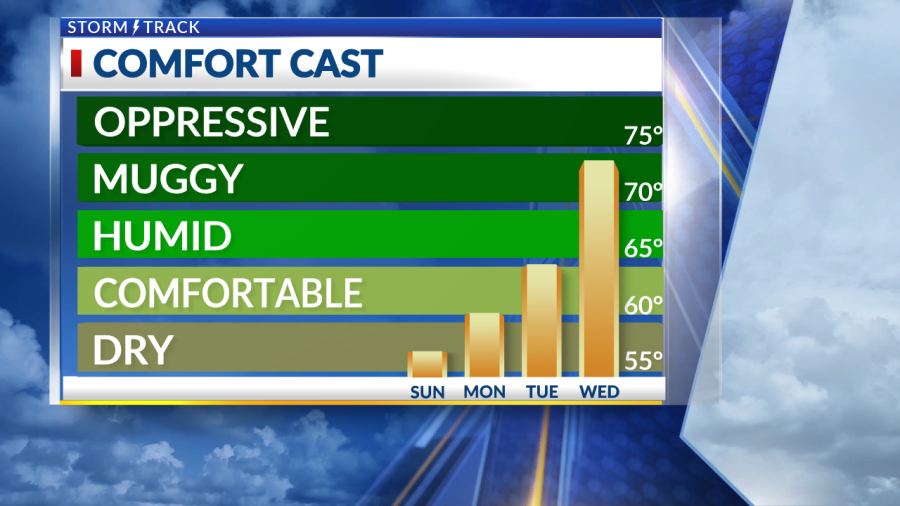 More pleasant weather on Sunday with lower humidity and mild ...