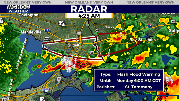 Flash flood warnings in effect for portions of LA/MS, more rain to come ...