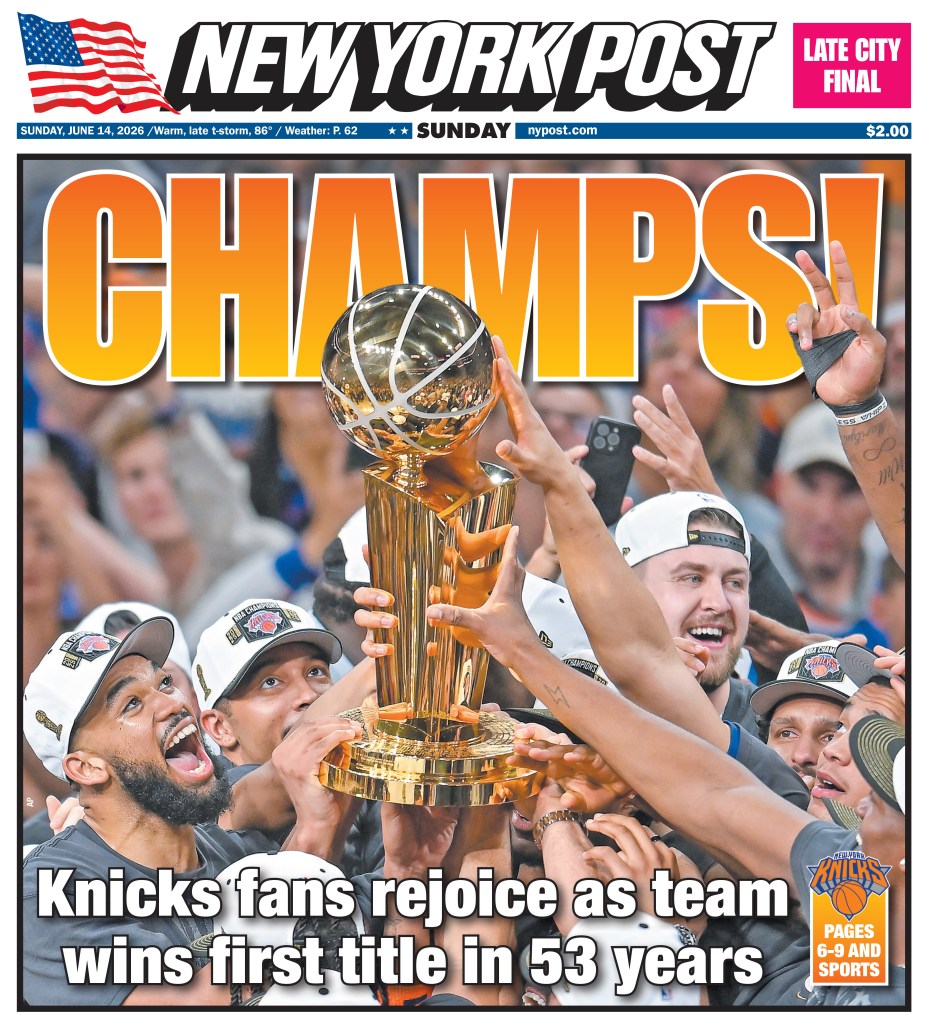 【超希少】NBA優勝記念 ニックス 新聞 Knick York Post 超希少】NBA優勝記念 ニックス 新聞 Knick York Post NY Post's front