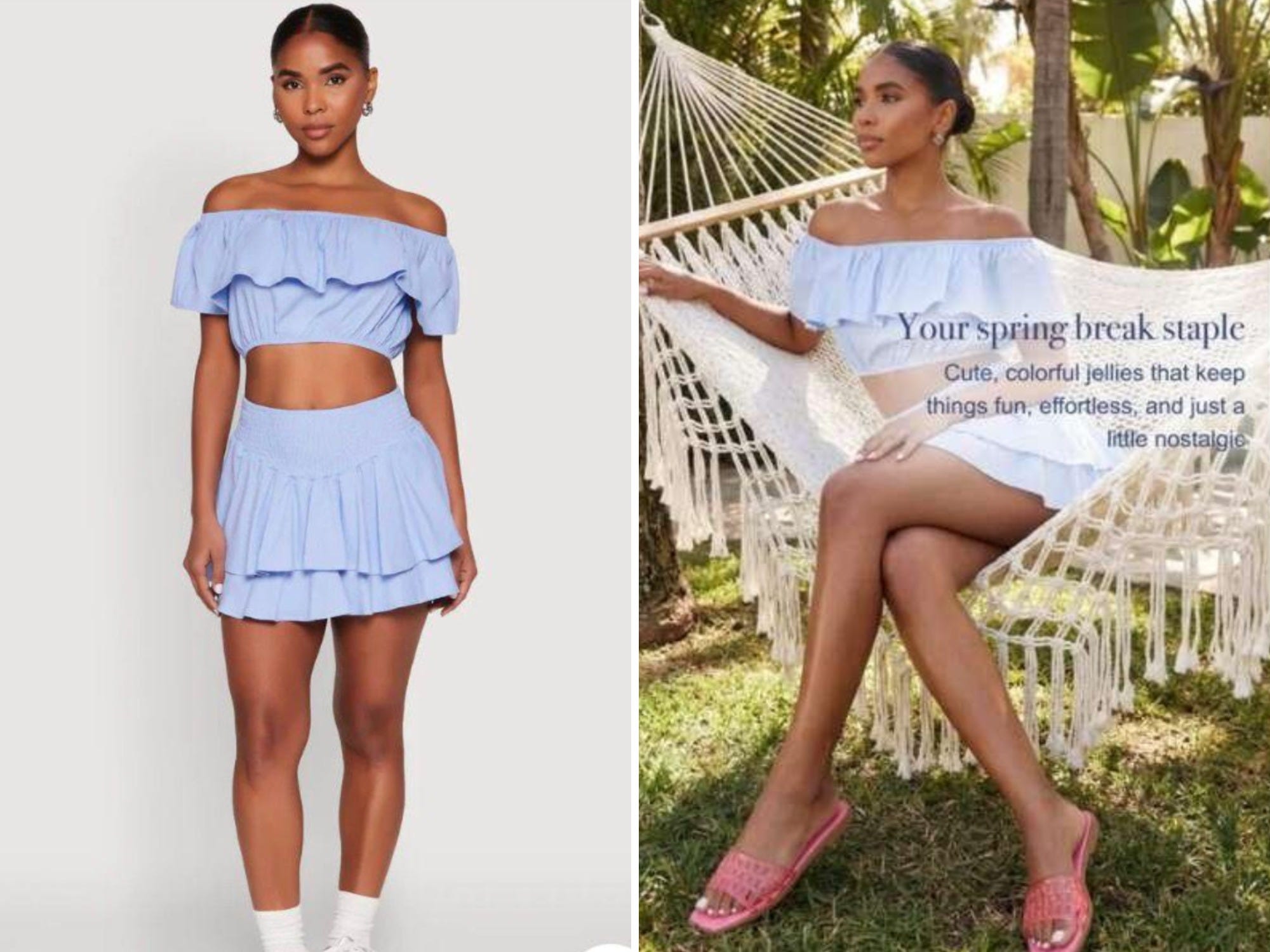 Francheska Pujols's original photo alongside the version she alleges was AI-generated