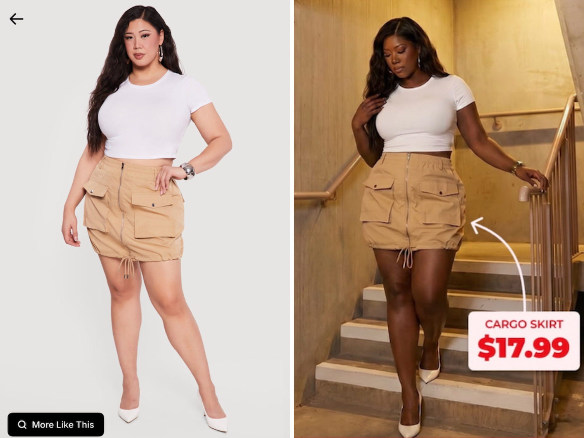 Models comparing an image they suspected was an AI lookalike with an altered skin tone