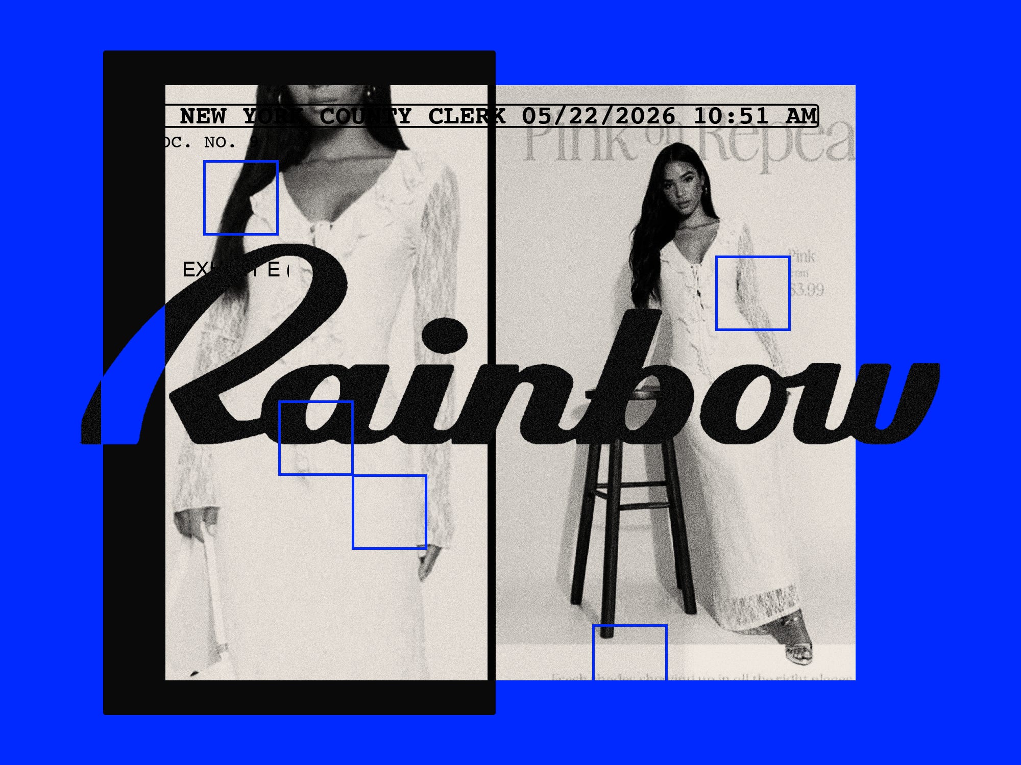Photo collage from the Rainbow Shops lawsuit court filings