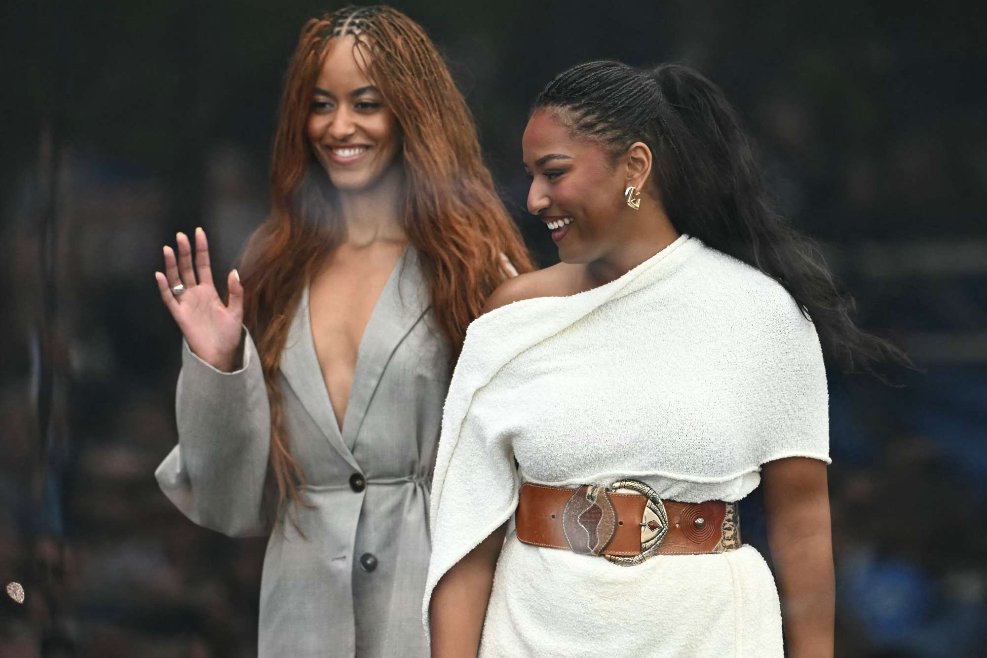 Malia and Sasha Obama Make Rare Public Appearance to Support Parents at ...