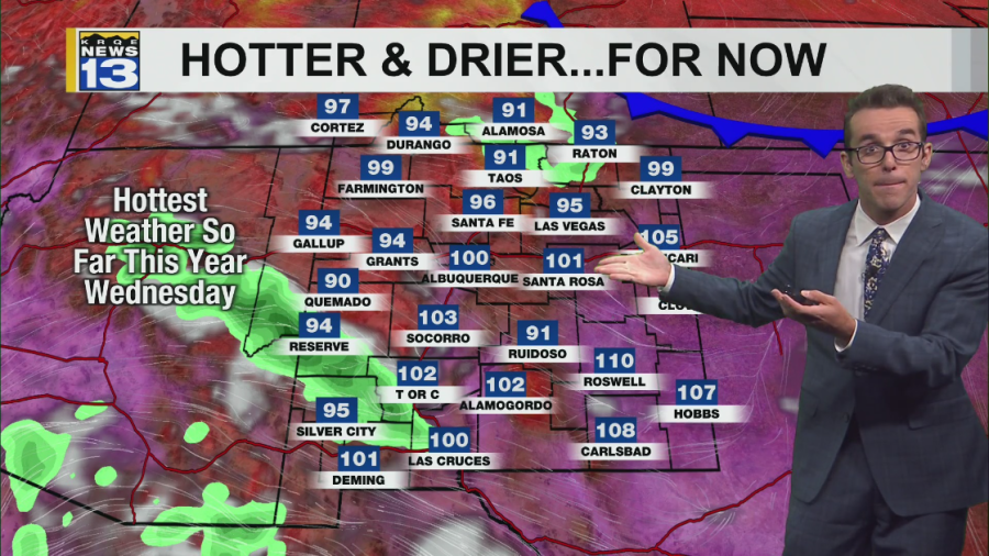 Heat moves in to New Mexico before storm chances later in the week - AOL