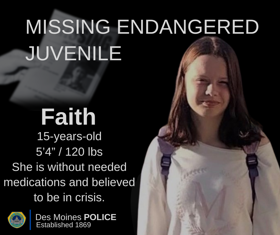 Des Moines police say missing teen has been found safe - AOL