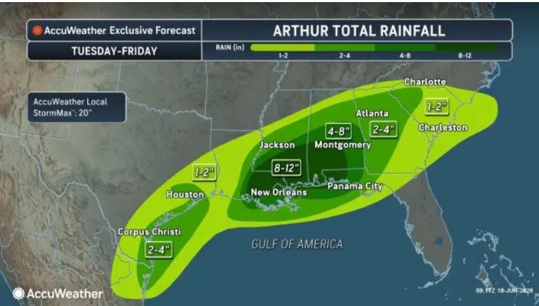 Louisiana road closures, power outages from Tropical Storm Arthur - AOL