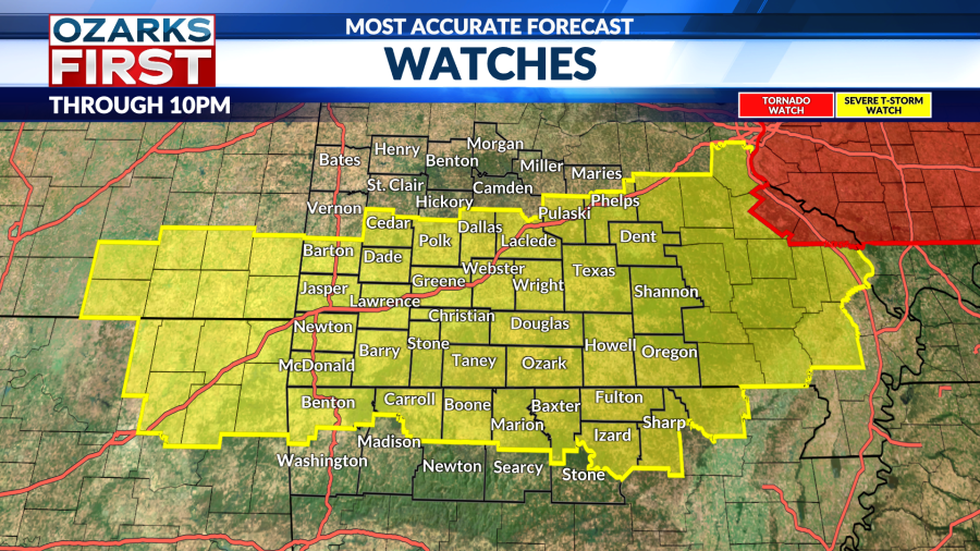Severe Thunderstorm Watch Issued for Southern Missouri and Northern ...