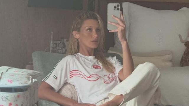 Bella Hadid Poses in Soaking-Wet White Dress for a Bold Photo - AOL