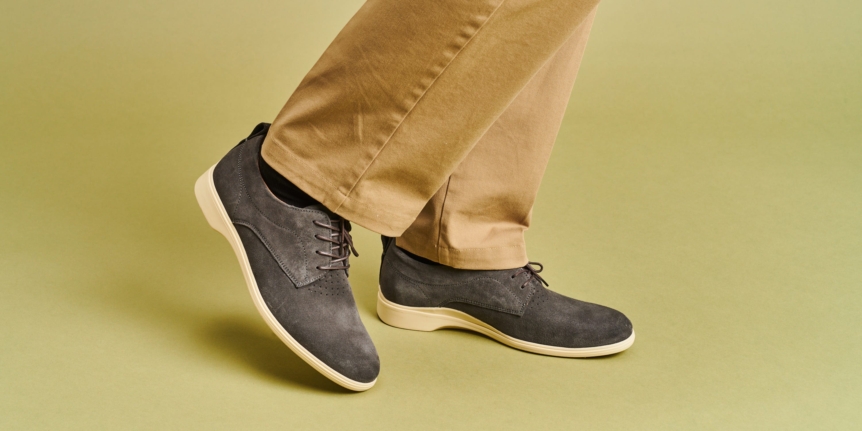 grey and yellow dress shoes Cole Haan Grand Oxford Grey Suede Yellow Wingtip Sneakers Shoes Boys/Mens 7 | SidelineSwap