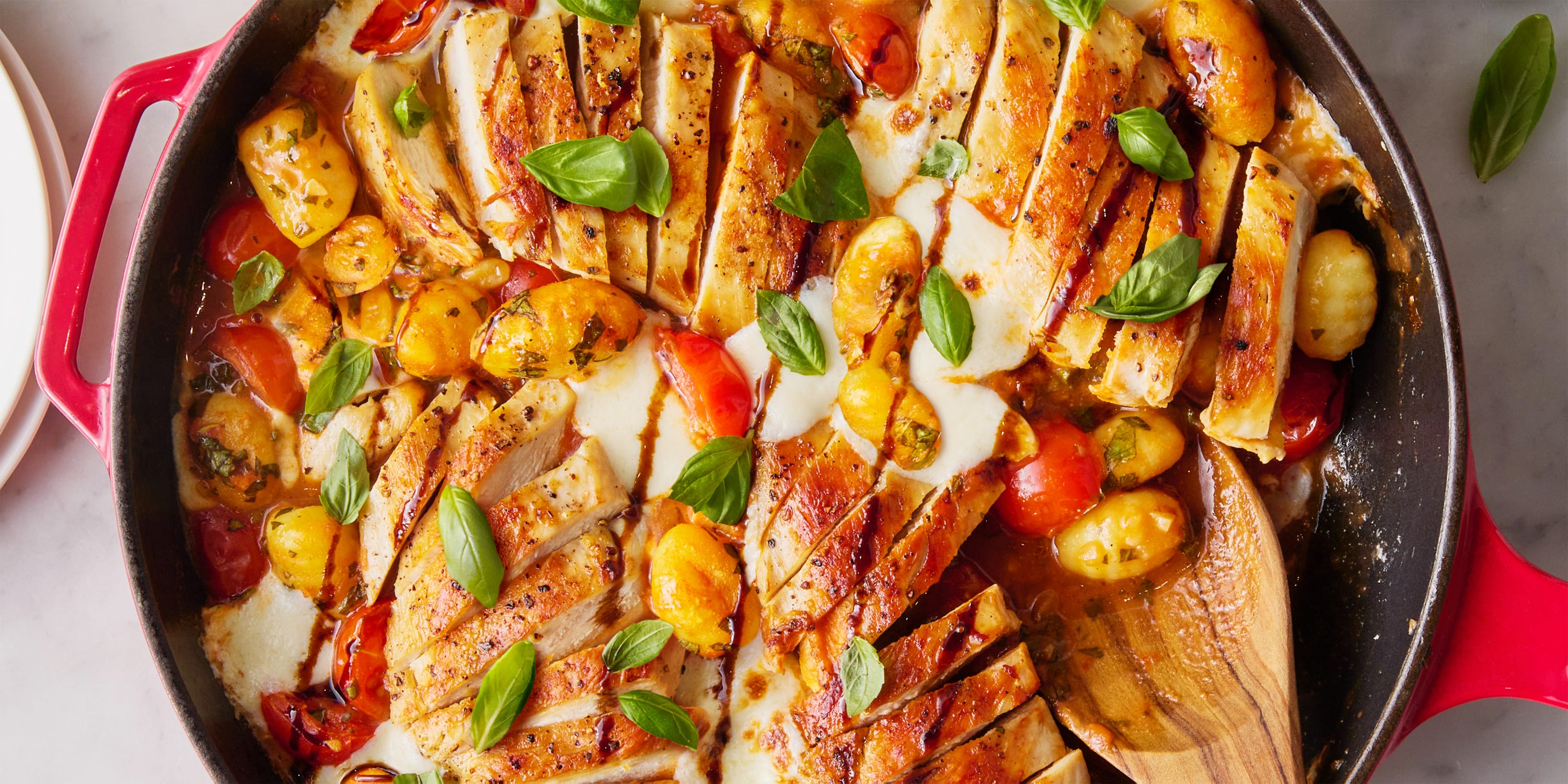 My Caprese Chicken Gnocchi Skillet Turns Your Favorite Salad Into