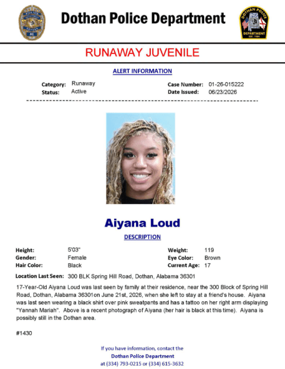 MISSING JUVENILE ALERT: Police seek help finding 17-year-old girl - AOL