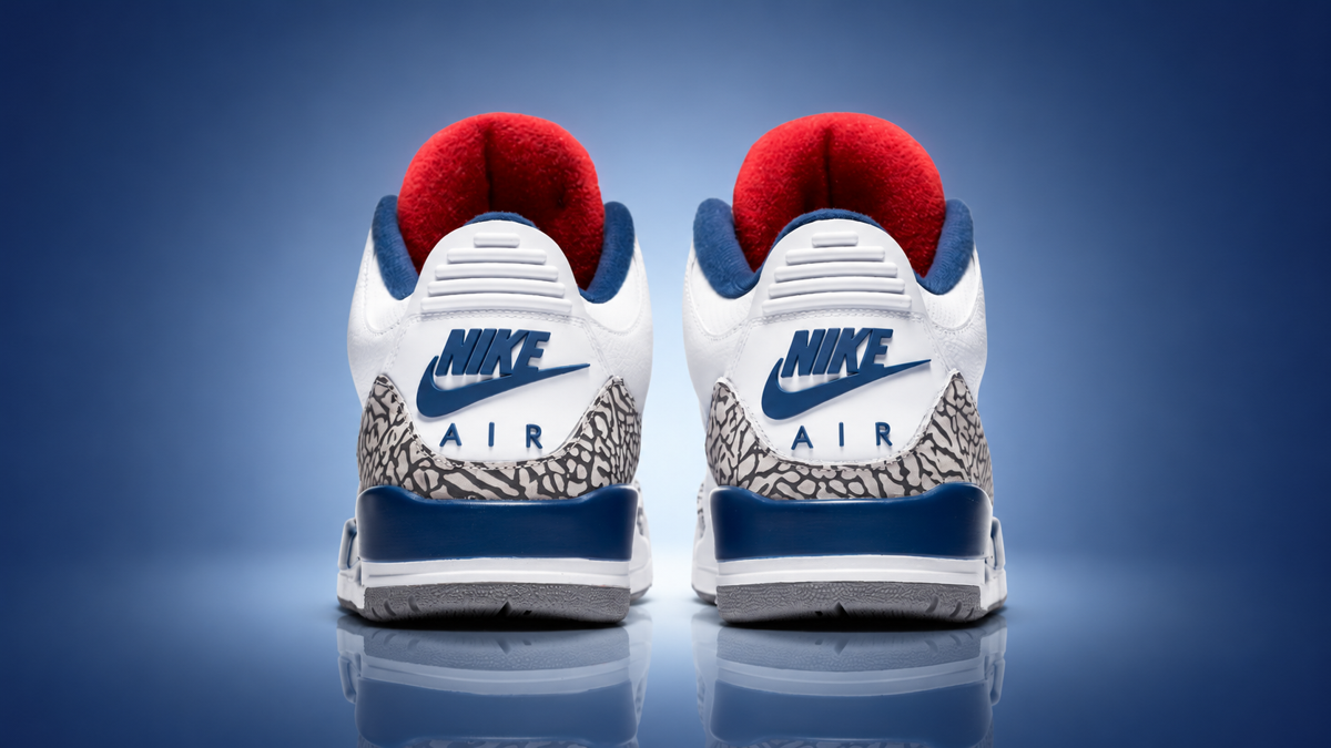 Air Jordan 3 'True Blue' — Nike Air Heel, Mount Rushmore Colorway