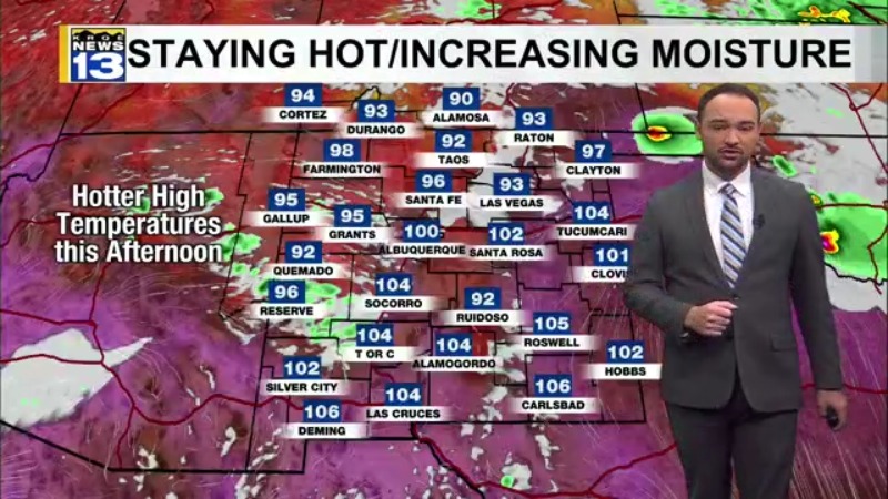 Heat continues as monsoon moisture increases this week - AOL
