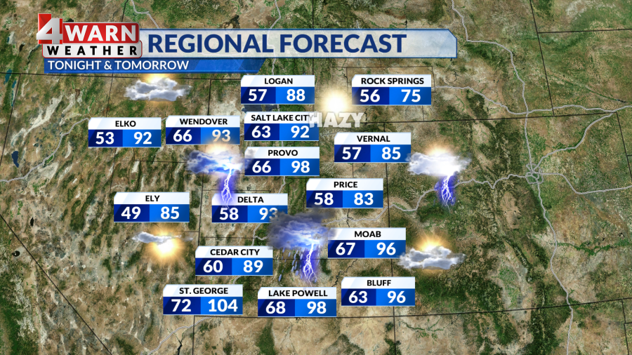 Utah Weather: Isolated thunderstorms and critical fire danger spread - AOL