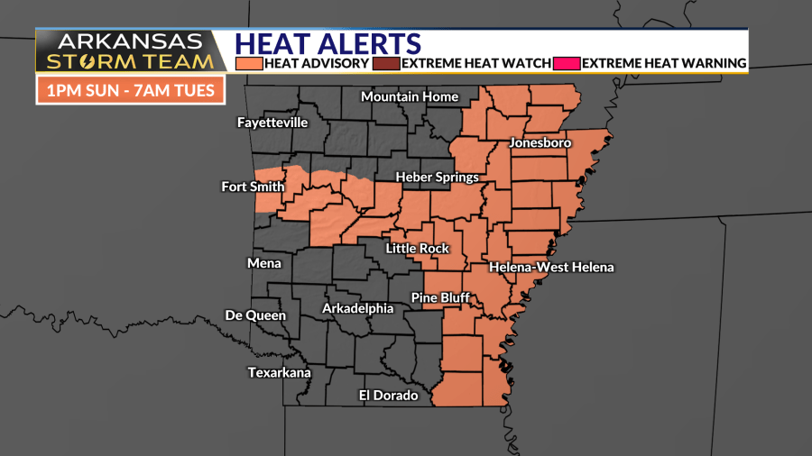 Arkansas Storm Team Forecast: Heat Advisories begin Sunday for some - AOL